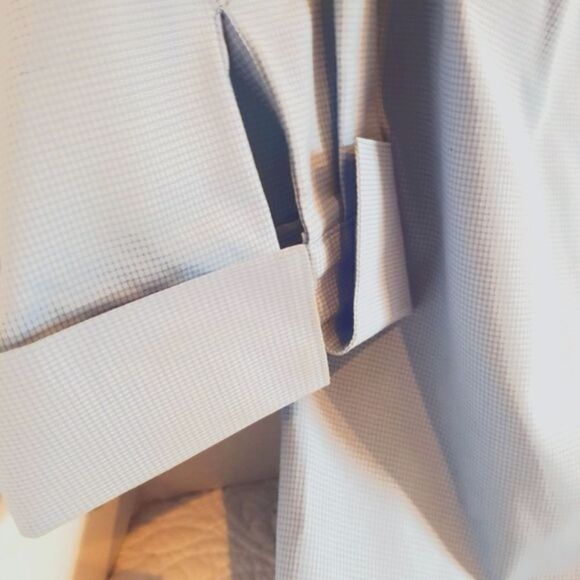 DENVER HAYES Classic Fit  Stretch BLUE Button Up Blouse 3/4 Sleeve & Cuff… - Picture 12 of 13